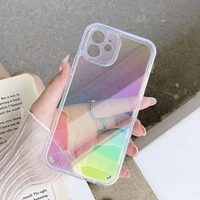 for iphone 13 luxury rainbow phone case for 12 11 pro xs max 7 8 plus xr x 13mini shockproof tpu transparent bumper back cover