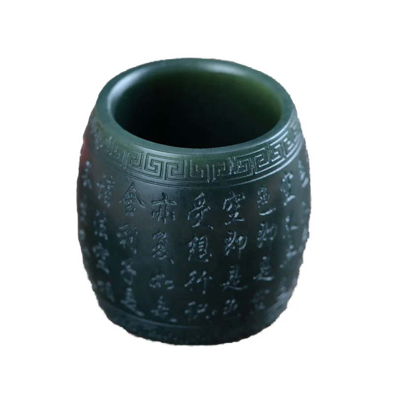 

100% реальное зеленое нефритовое кольцо, кольцо в форме сердца от HETIAN PHARAOH'S, мужские кольца ручной работы, изысканное нефритовое кольцо из неф...