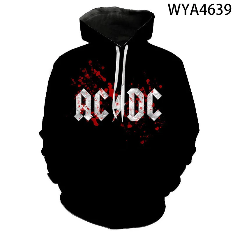 Модные мужские и женские детские крутые свитшоты AC DC повседневные худи с 3D