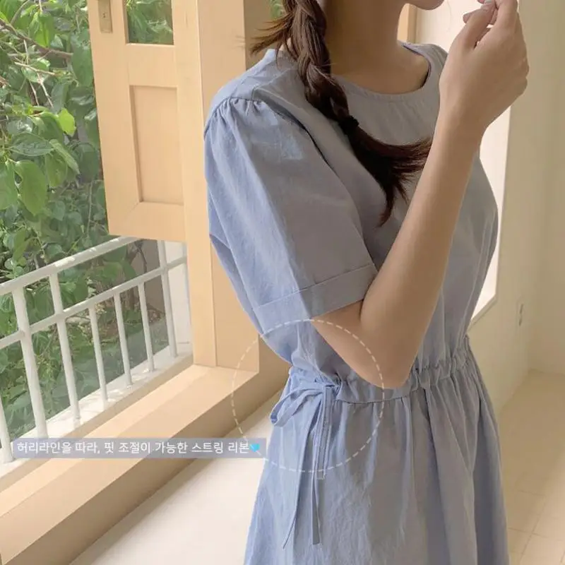 

Женское длинное платье с завязками, элегантное однотонное винтажное платье во французском стиле для офиса в Корейском стиле