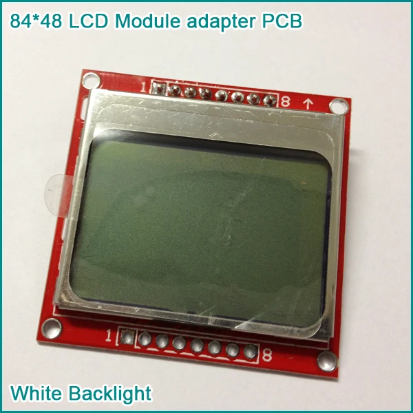 ЖК-модуль монитор Белый адаптер для подсветки PCB 84*48 84x84 экрана Nokia 5110 Arduino |