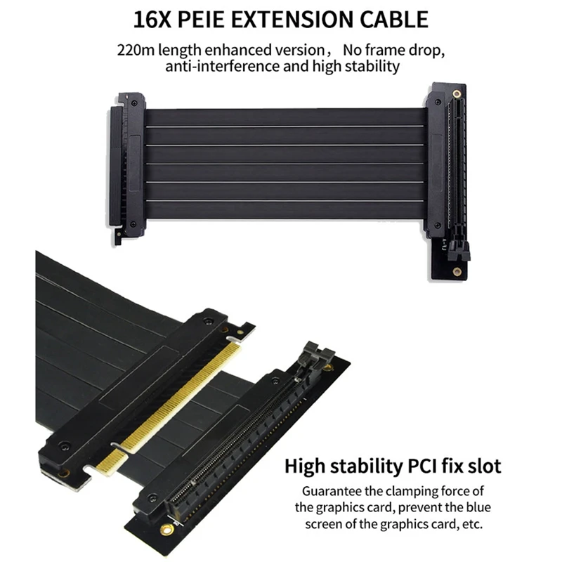 

Graphics Card Holder Kit PCIe 16X Riser Cable/2X Up/Down Adjustable Holder