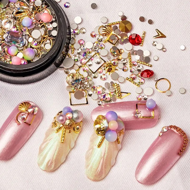 Набор Стразы для 3D дизайна ногтей разнообразные самодельные драгоценные камни