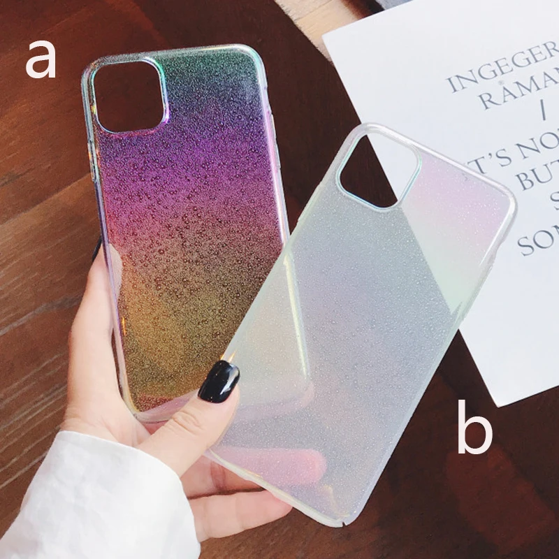 Градиентный Радужный блестящий чехол для iPhone 12 Mini 11 Pro Max XR X XS 7 8 Plus жесткий