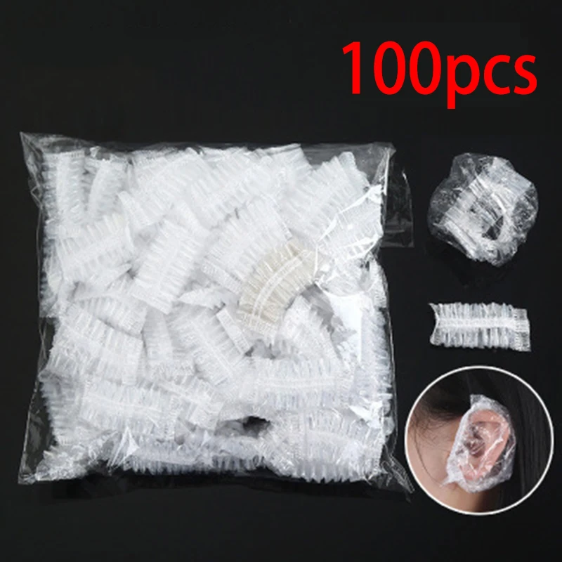 100 шт Одноразовая крышка для ушей пластиковая водонепроницаемая защиты s Салон