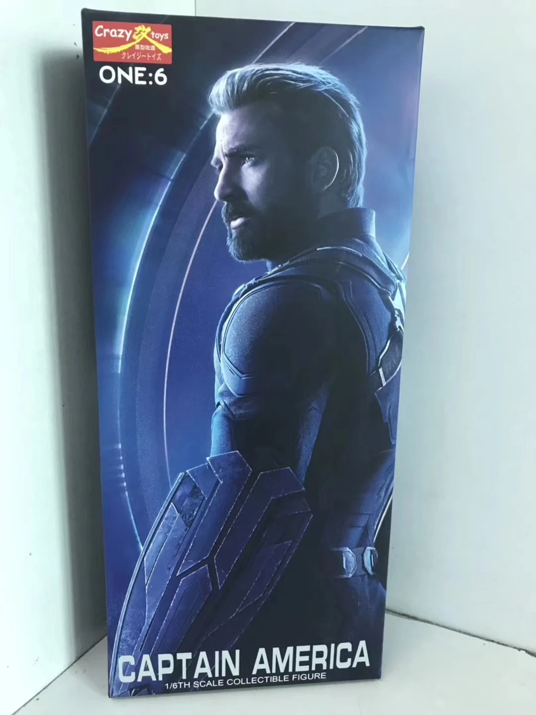 

Bandai Anime Figure Marvel Avengers Steve Rogers 28cm Melon Seed Shield PVC Model Action FigureToy Statue Crazy Toys Gift