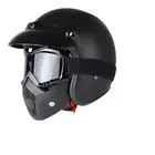 Шлем мотоциклетный синтетический в стиле ретро, с открытым лицом