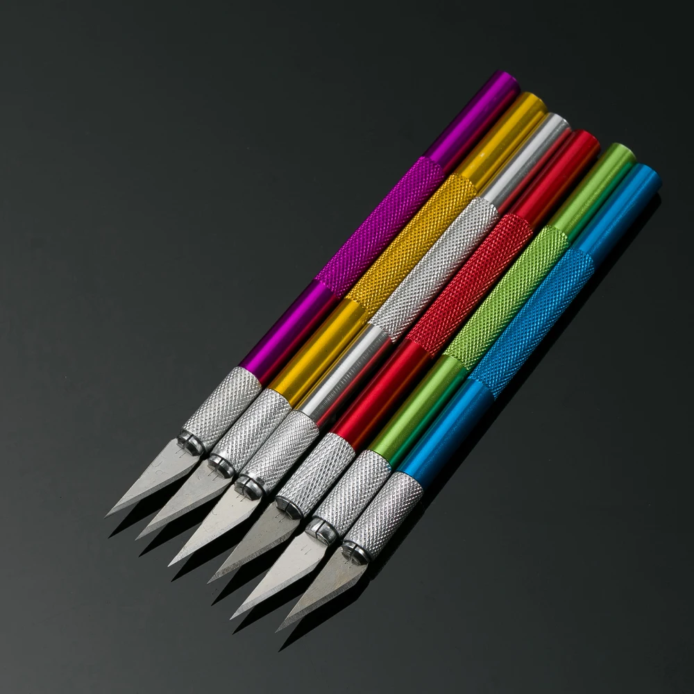 

Stationery Carving Metal Scalpel Knife Non-Slip Paper Cutter Pen Engraving Craft Blade Repair Hand Tool Kit Mobile Phone PCB DIY