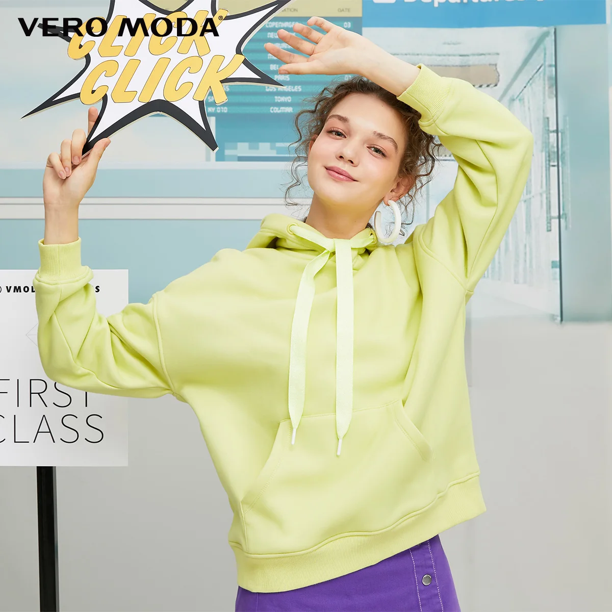 Pale green Vero Moda Новые поступления Ins стиль сплошной удобный толстовка с капюшоном | 319433506 - Цвет: Pale green