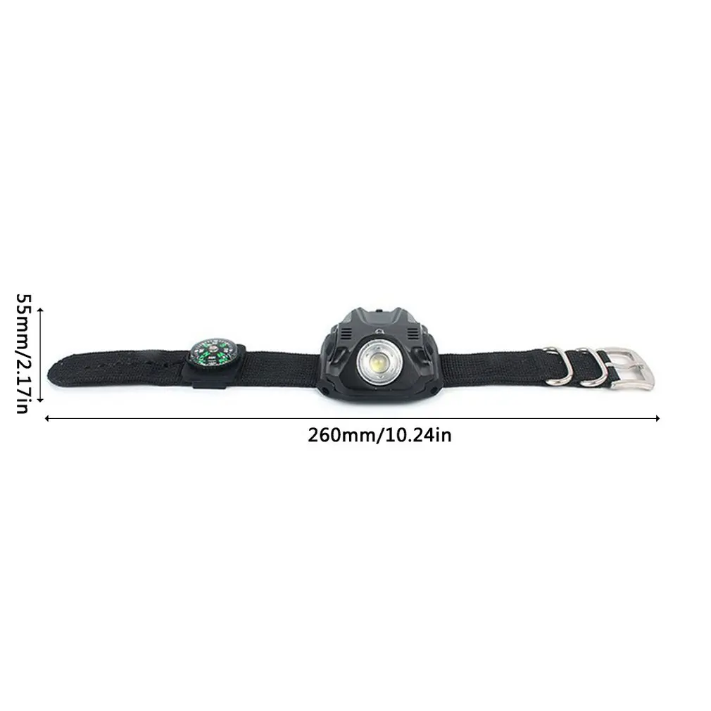 Outdoor Camping Glare Led Wrist Light Flashlight Night Fishing Running Bicycle Riding Multi-Function Watch |