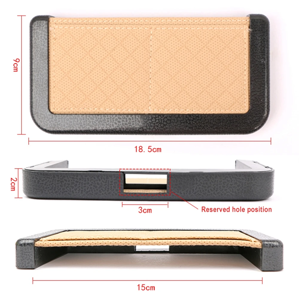 

Leather Box Bag Pocket Container Adhesive Storage Pocket Pouch Car Storage Organizer Accessories for Phone Glasses Pen Coin Key