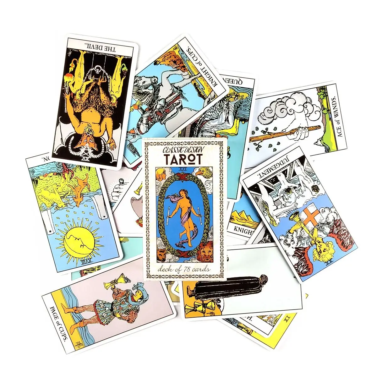 Latest High Quality Classic Design Tarot Cards Fortune Guidance Telling Divination Deck Board Game With PDF Guidebook 78 Pcs | Спорт и