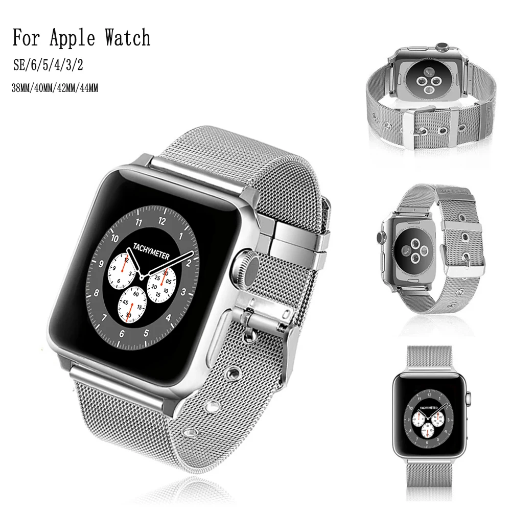 

Stainless Steel Loop Starp for Apple Watch Band Strap 38MM 42MM for iWatch SE 6/5/4/3/2/1 40MM 44MM Bracelet Wrist Watchband