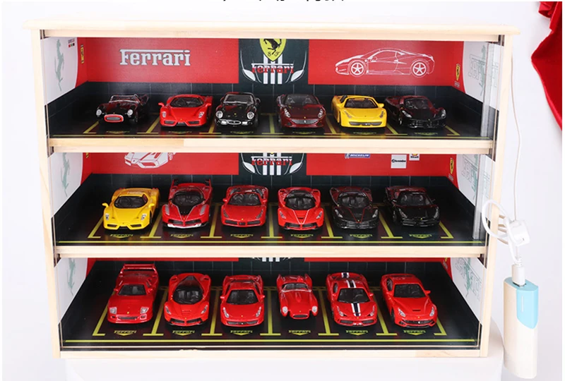1: 64 1:43 1:32 шкала 2/3 слоев деревянная игрушечная Автостоянка сцены витрина с легкой модели автомобиля подземный ящик для хранения гаража