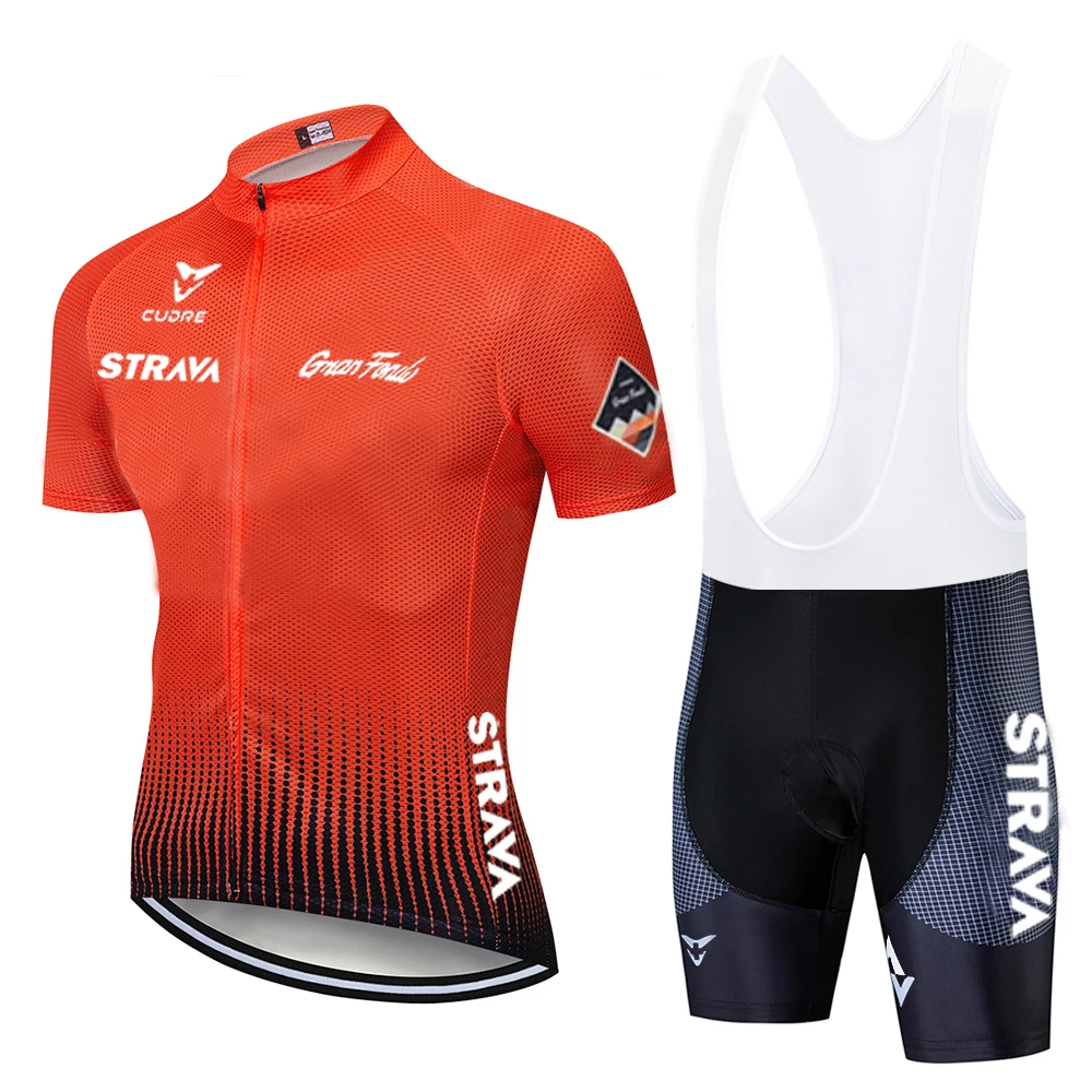 Мужская велосипедная команда STRAVA Pro дышащий комплект одежды для велоспорта