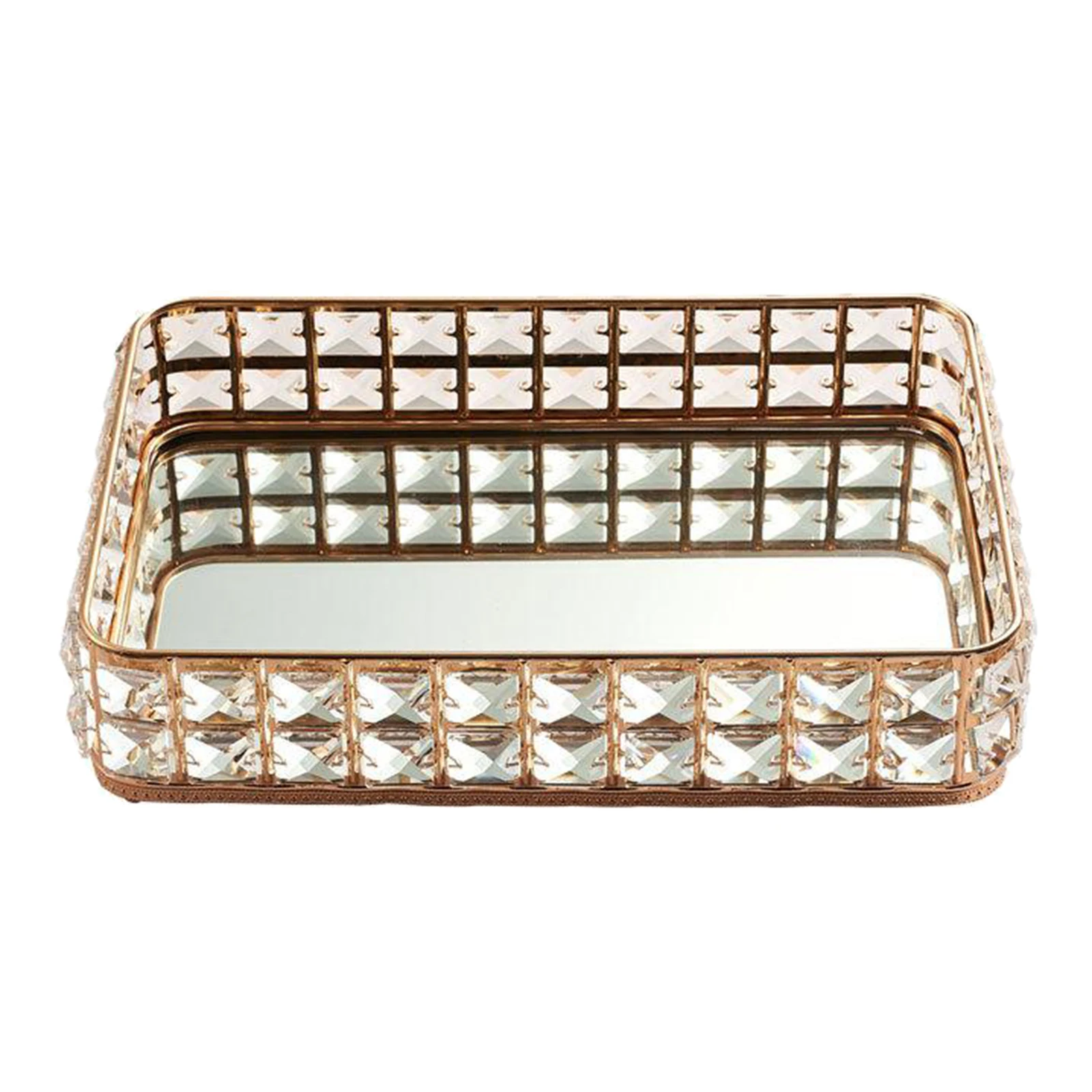 

Rhinestone Serving Tray Crystal Serving Tea Breakfast Food Fruit Kitchen Platter