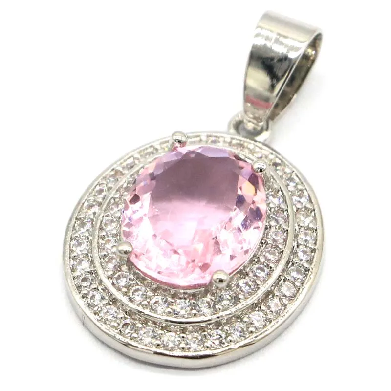 30x18 мм SheCrown популярный стиль серебряный кулон созданный из аквамарина розовый
