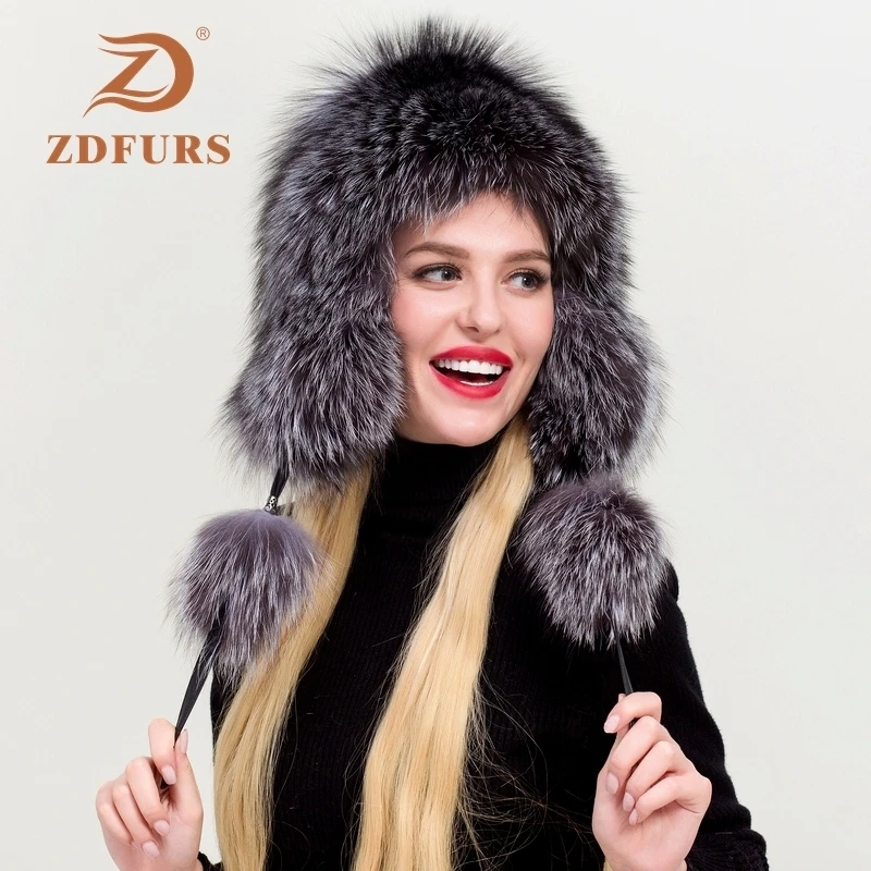 ZDFURS * 2019 женская зимняя шапка из лисьего меха Корейская версия модная утолщенная