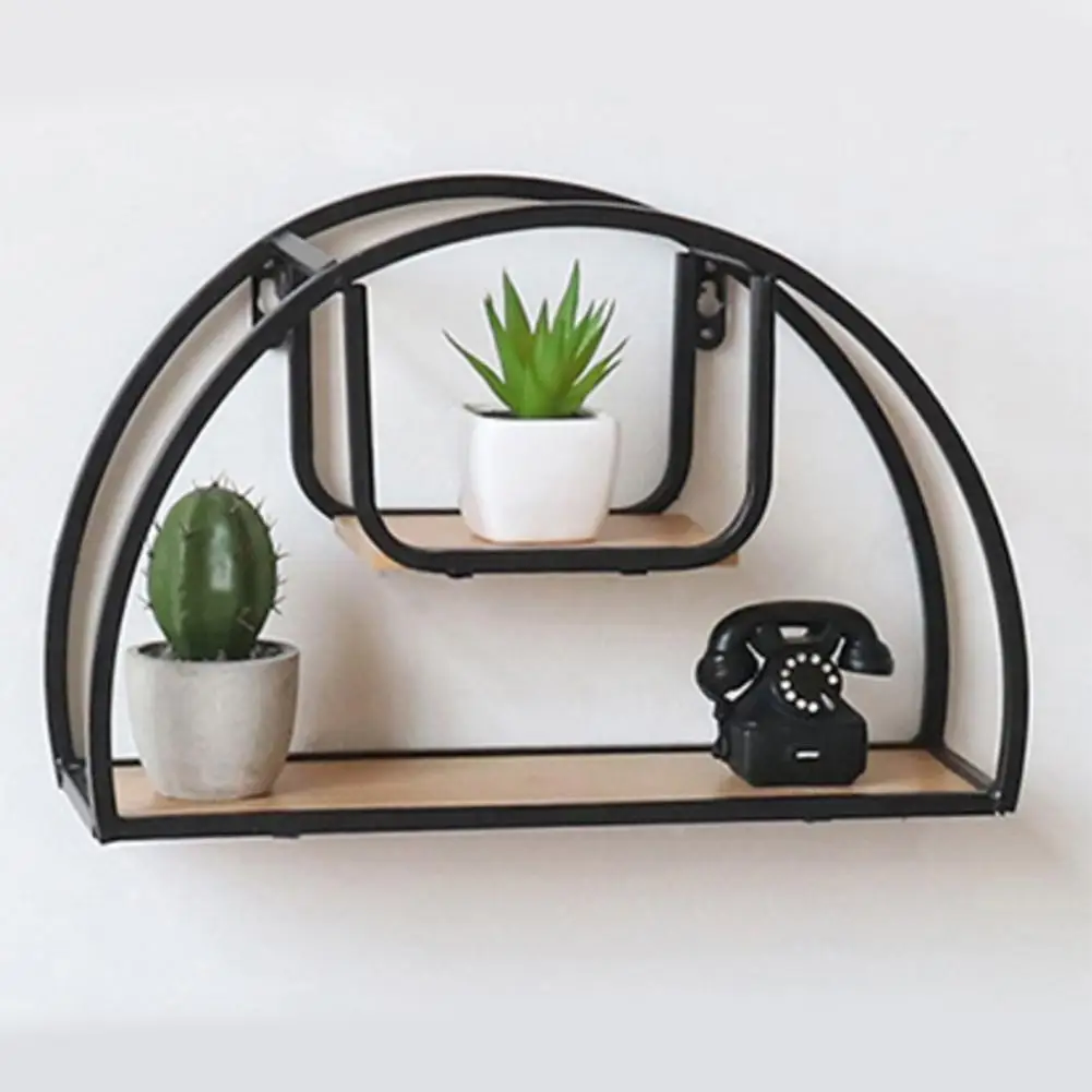 Настенная железная полка деревенская круглая плавающая настенный держатель для