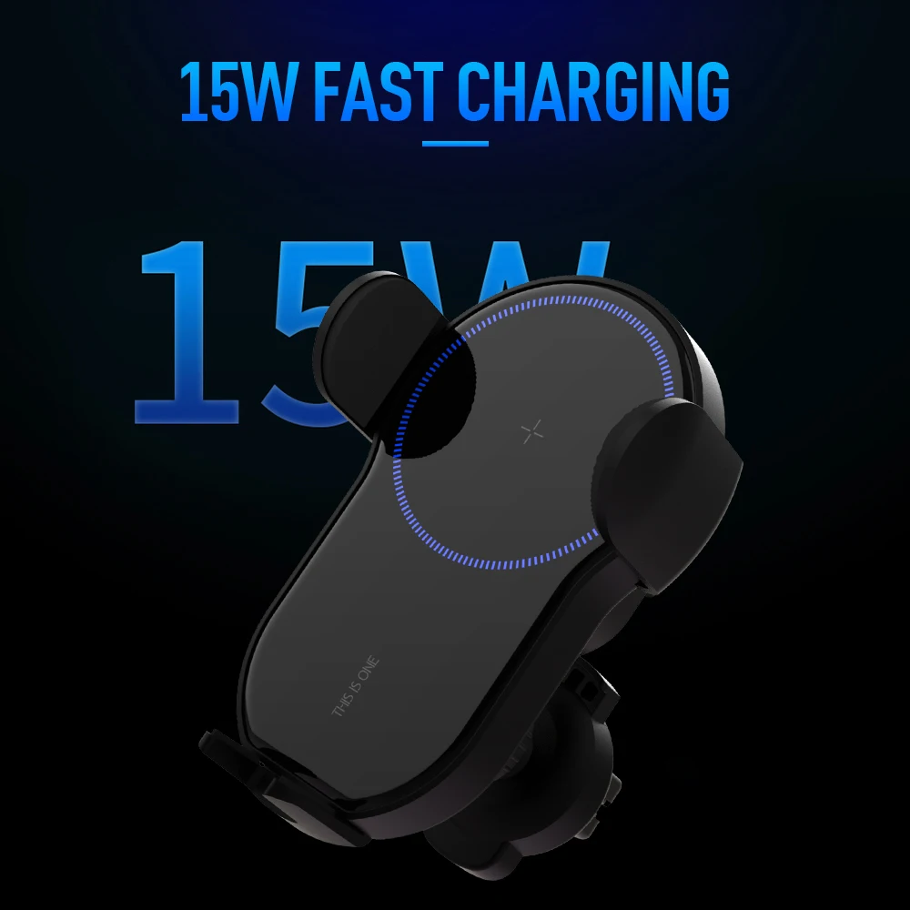 Это одно автомобильное беспроводное зарядное устройство Qi 15 Вт для iPhone Xs Max Xr X samsung S10 интеллектуальная быстрая Беспроводная зарядка Автомобильный держатель для телефона