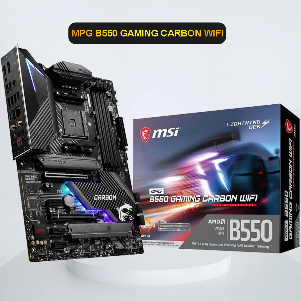 Новый MSI MPG B550 игровой углерода материнская плата с WIFI Поддержка для 3rd Gen AMD Ryzen s DDR4