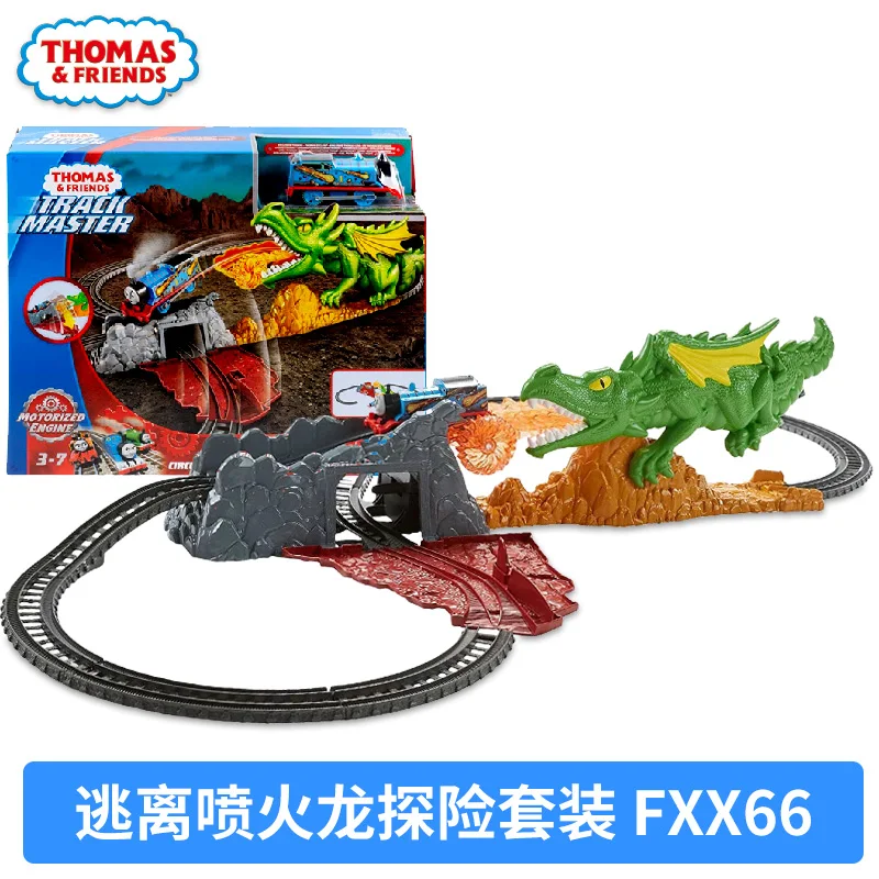

Original thomas and friends electric locomotive track master series escape fire breathing dragon adventure toy for children gift
