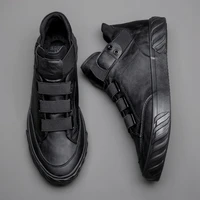 new brand mens leather shoes korean trend comfortable loafer men shoes british fashion men high top sneakers moccasins men
