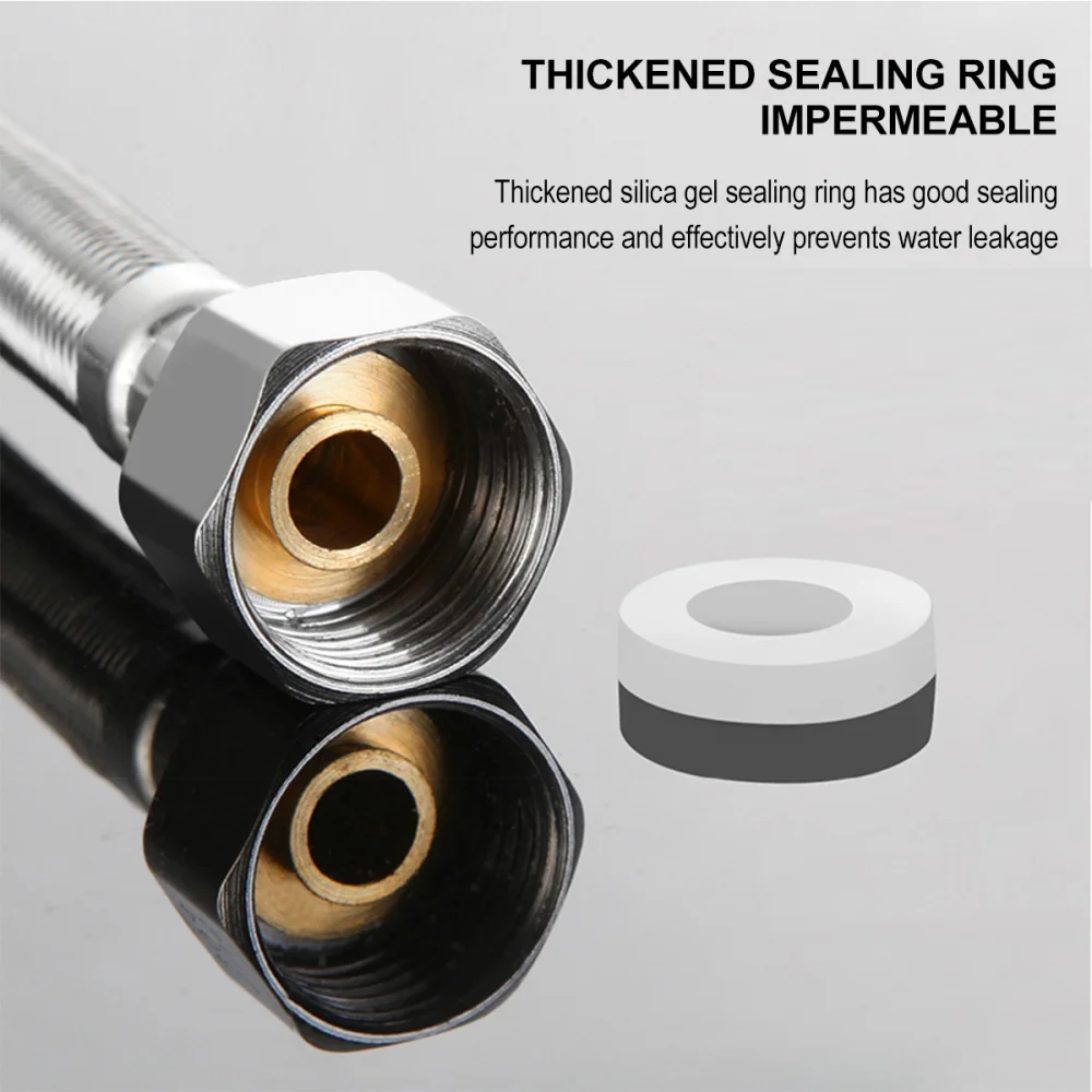 

50cm Stainless Steel Flexible Plumbing Pipes Cold Hot Mixer Hoses Bathroom Part