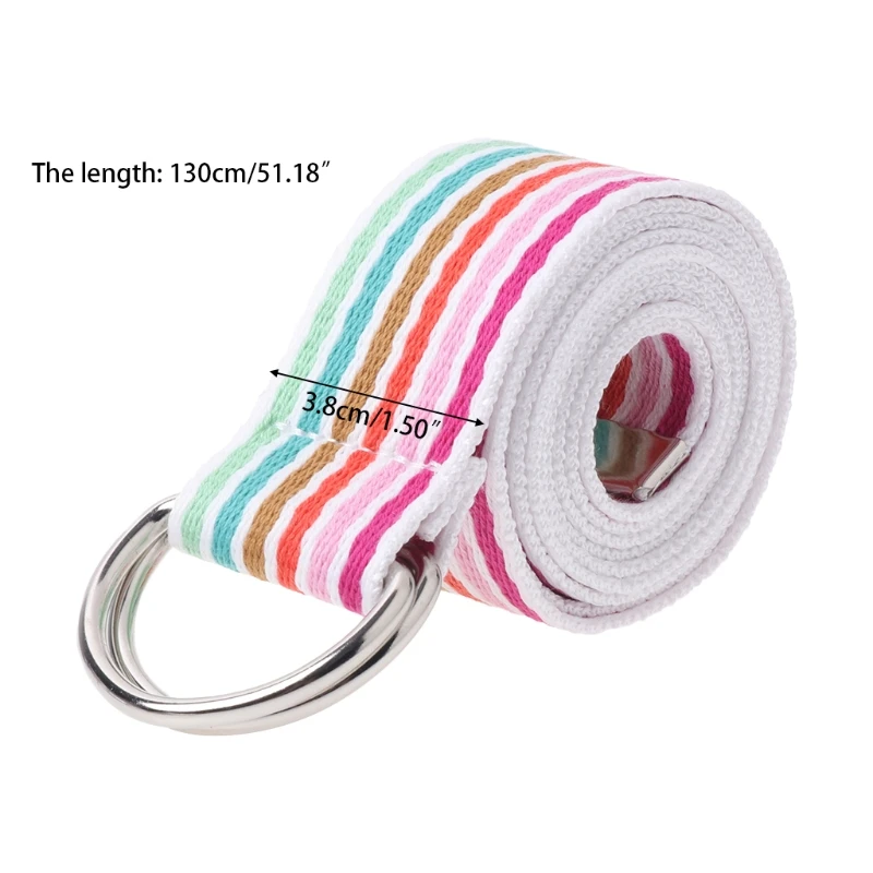 

Waist Belt Metal Buckle Double Rings Nylon Canvas Strap Casual Fashion Waistband