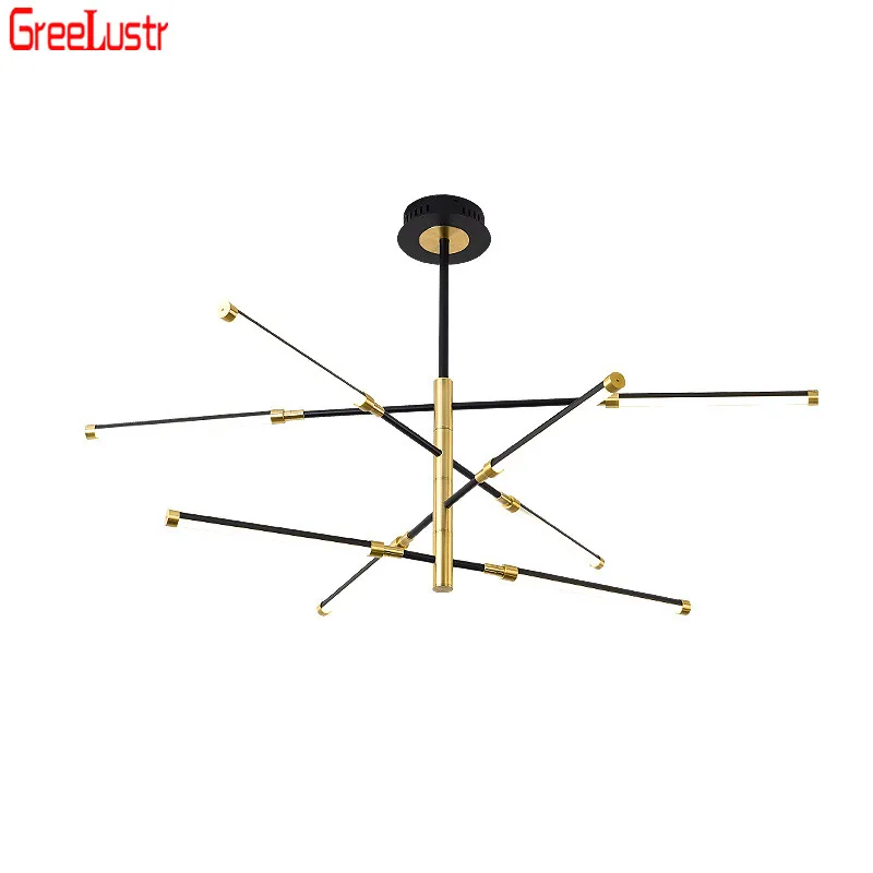 

Creative Design Acrylic Led Chandelier Light Fixtures Modern Black Metal Indoor Lighting Pendant Lamparas Loft Deco Luminaire