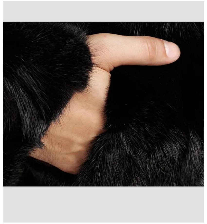 

European and American new men's faux mink skinny jacket winter fashion warmth faux fur jacket