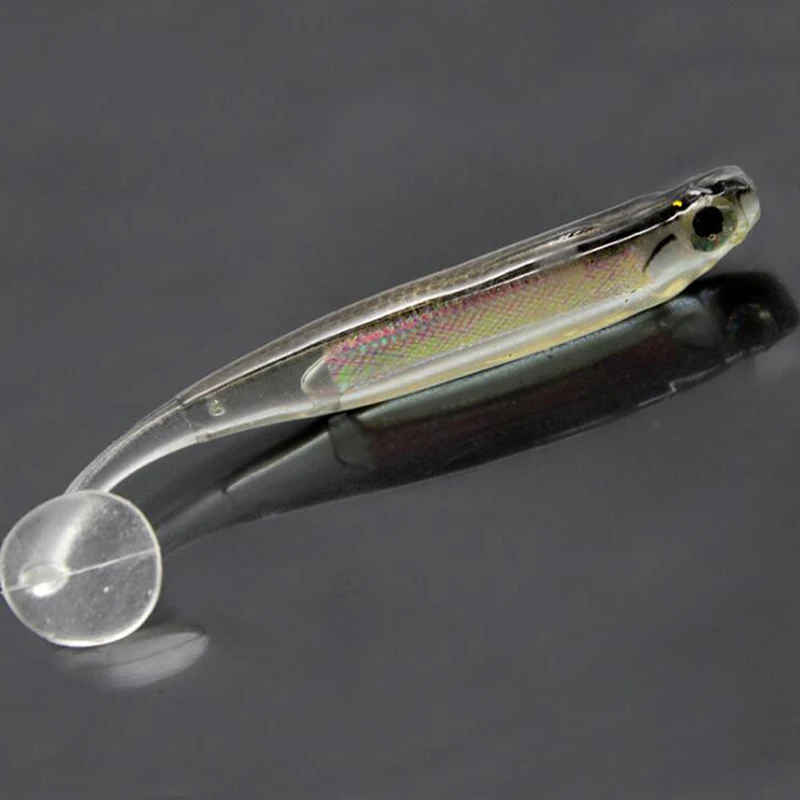 Мягкая рыболовная приманка T-образный хвост искусственные блестки качели