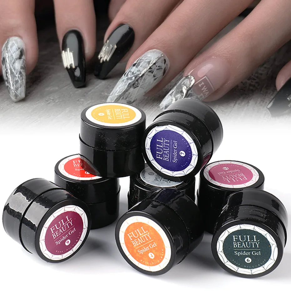 

12 Colors 6ml Spider Web Nail Gel Polish Drawing Glue Wire Stripe Wave Lines Varnishes Design Painting Elastic Lacquer Accessory