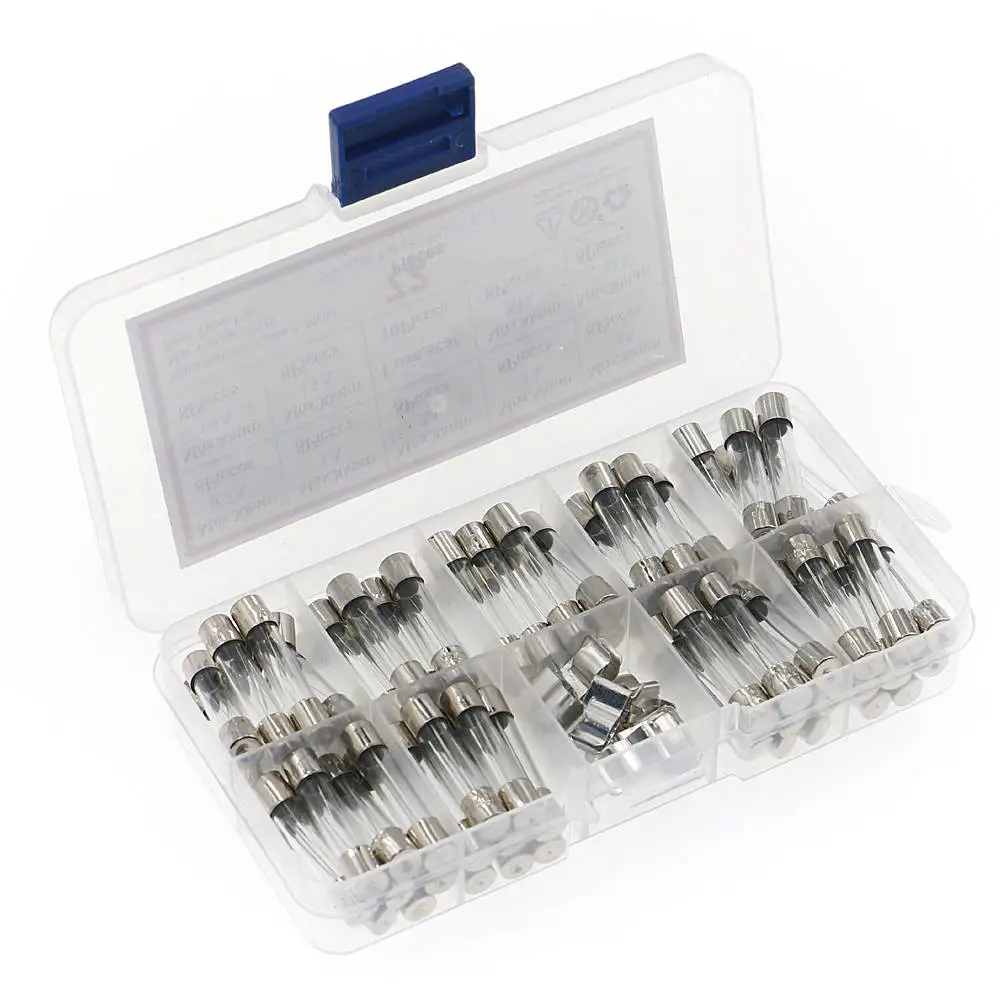72pcs/Box 6x30mm Fuse Assorted Kit Fast-Blow Glass Fuses 0.5A 1A 2A 3A 5A 10A 15A 20A 30AMP Quick Blow Car Tube Set | Электронные
