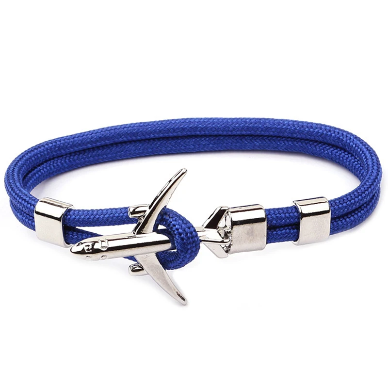 Высокое качество Серебряный Зеленый браслет с самолетом многослойная