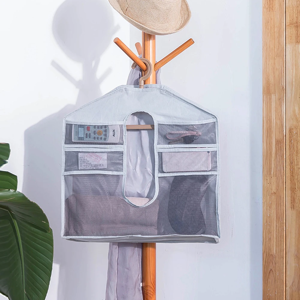 Oxford Cloth Wall Hanging Storage Bag Transparent Pocket Mounted Wardrobe Hang Pouch Cosmetic Toys Organizer | Дом и сад