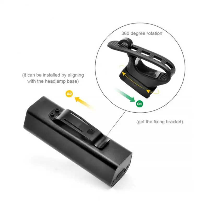 Bike Bicycle Front Light USB 2200 MAh Ipx6 Waterproof 360-degree Rotating Headlight Flashlight Ultralight Aluminum Alloy | Спорт и