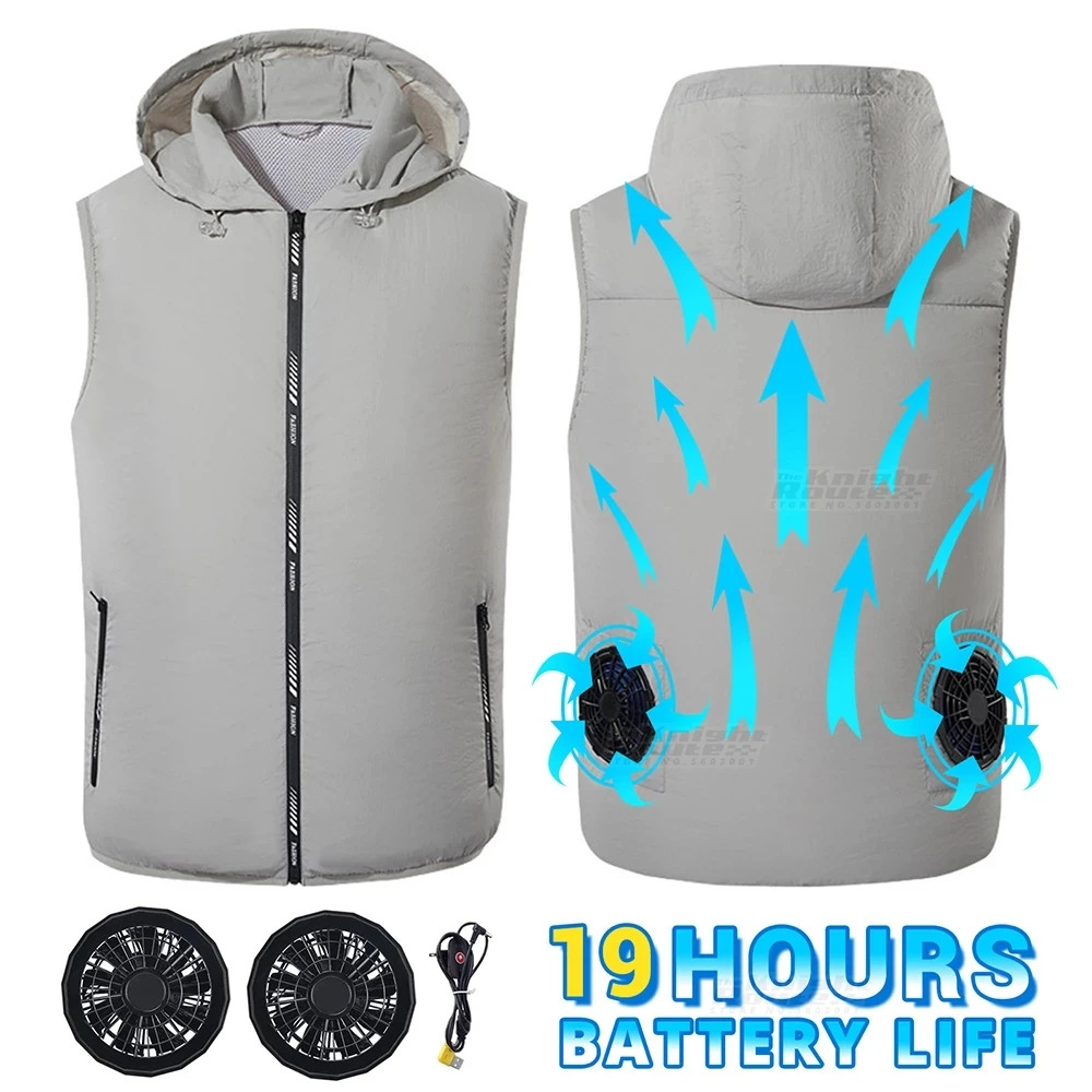 

Men Summer Air Conditioning Clothing Fan Cooling Vest USB Charging Waistcoat Welding Cooling Outdoor Cooling Clothing Ves