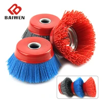 4inch 100mm boutique nylon cup brush abrasive wire wheel brush without shank metal wood polishing deburring cleaning rotary tool