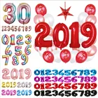 32 дюйма Розовый и красный цвет Фольга на день рождения воздушные шары воздушные гелиевые шара с цифрой цифры Happy День рождения украшения дети шары игрушки балон