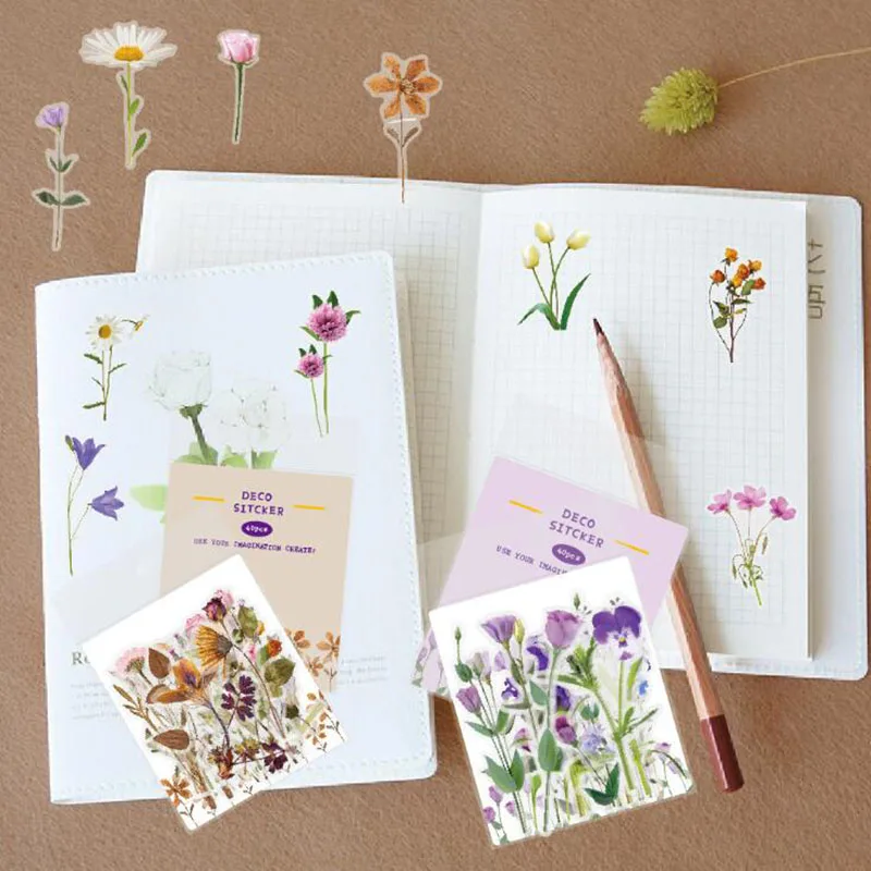 

40 шт./упак. красивые с принтом в виде листков растения цветок наклейки сделай сам Дневник Блокнот ручной работы предметы Декоративные накле...