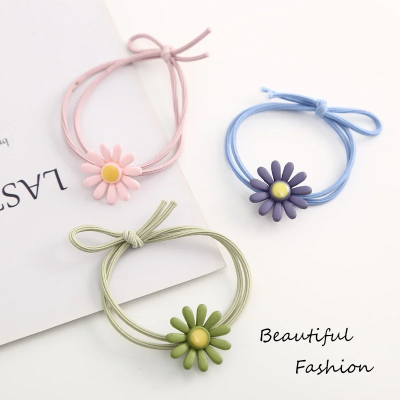 

Hair Rubber Bands For Girls Lovely Flower High Elastic Hair Ropes Quality Hairbands Womens Hair Accessories For Kids Headwear