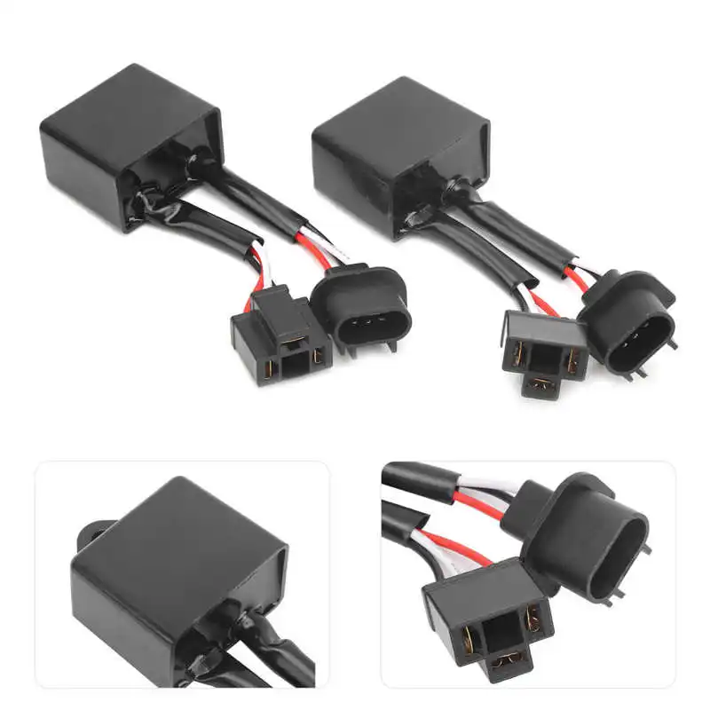 

2pcs LED Light Decoder HID Filter H13 to H4 Adapter 10000H Lifespan Fit for Mercedes Benz