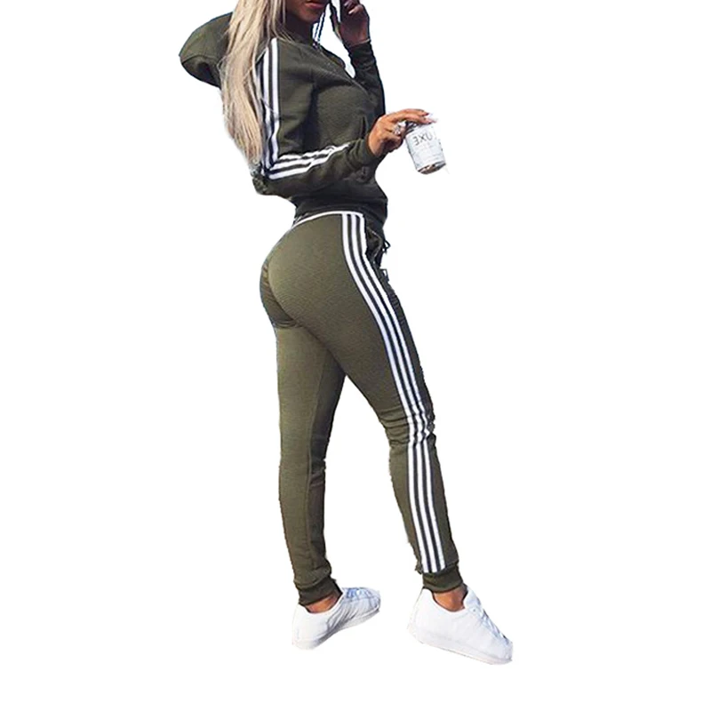 

Women's Tracksuit Zipper Stand Collar Jacket and Long Pants Sports Suit 2 Piece Sets Womens Outfits Sp810