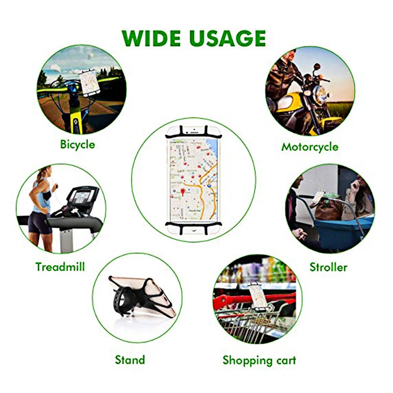 

Universal Shockproof Elastic Silicone Mount Phone Holder Stand Riding Cycling Bicycle MTB Bike Phone DVR GPS Support Bracket