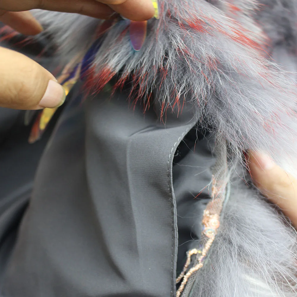 Linhaoshengyue 2020 hot fashion  women Real raccoon fur short coat  Real fur