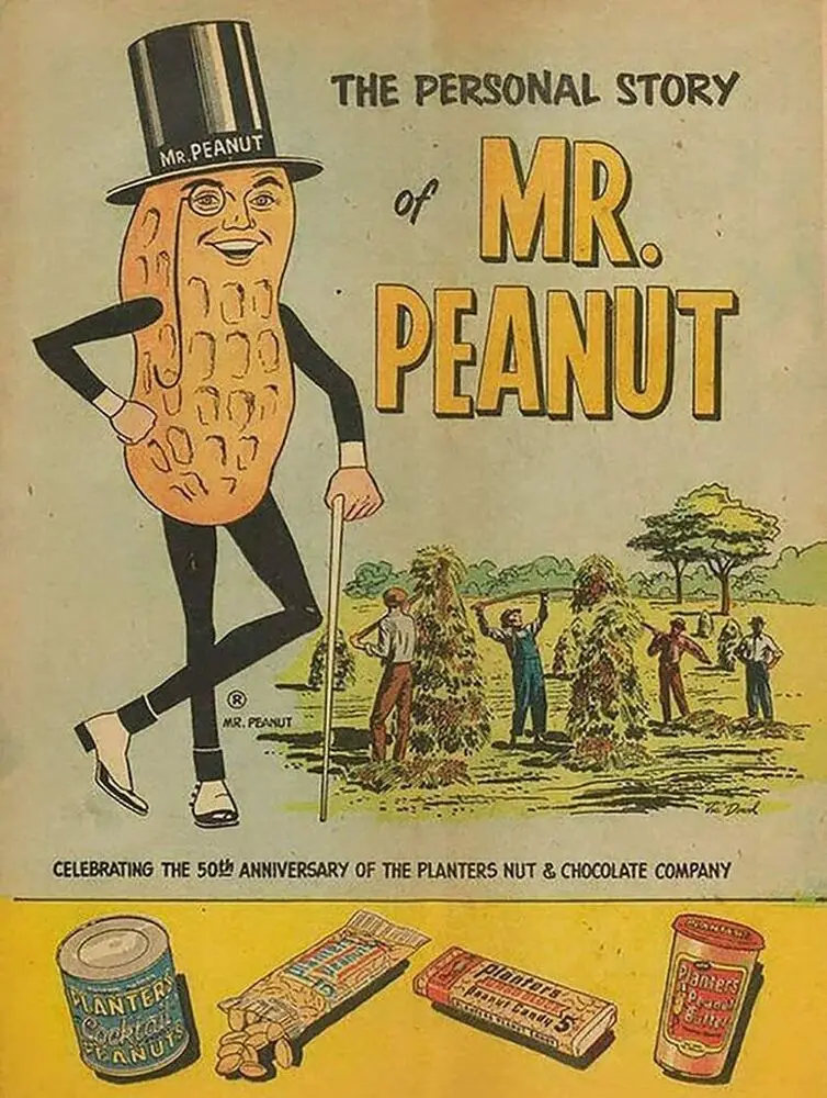

Mr. Peanut Salted Nuts Story Vintage Tin Metal Sign 8 x 12