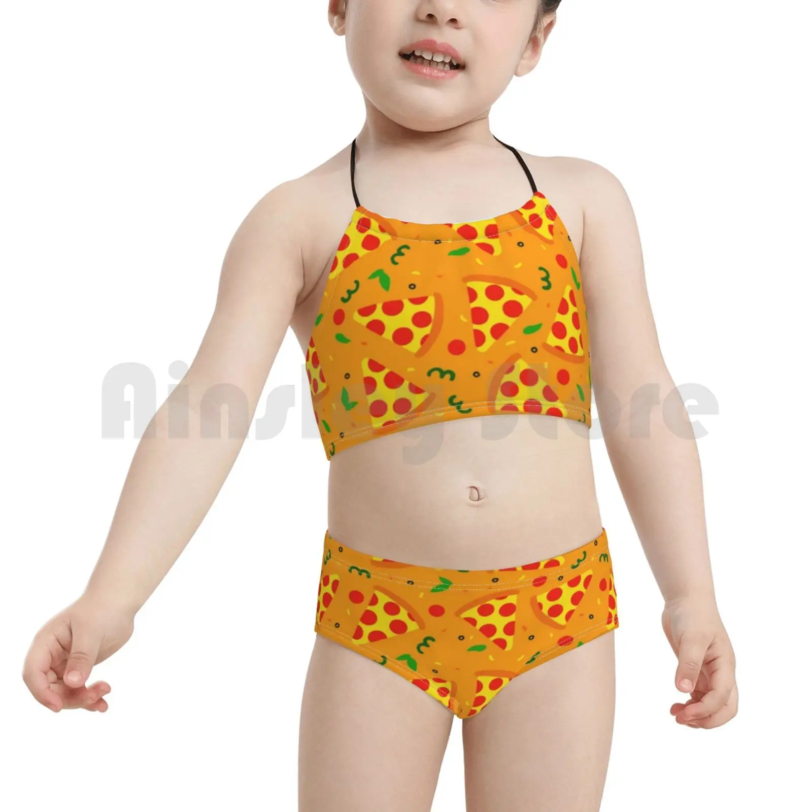 Купальник для пиццы бикини с высокой талией пицца перец оливки сыр фаст-фуд