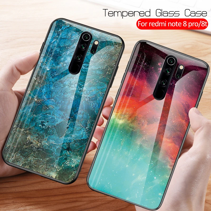 Градиентный чехол из закаленного стекла для redmi note 8 T телефона с рисунком мрамора