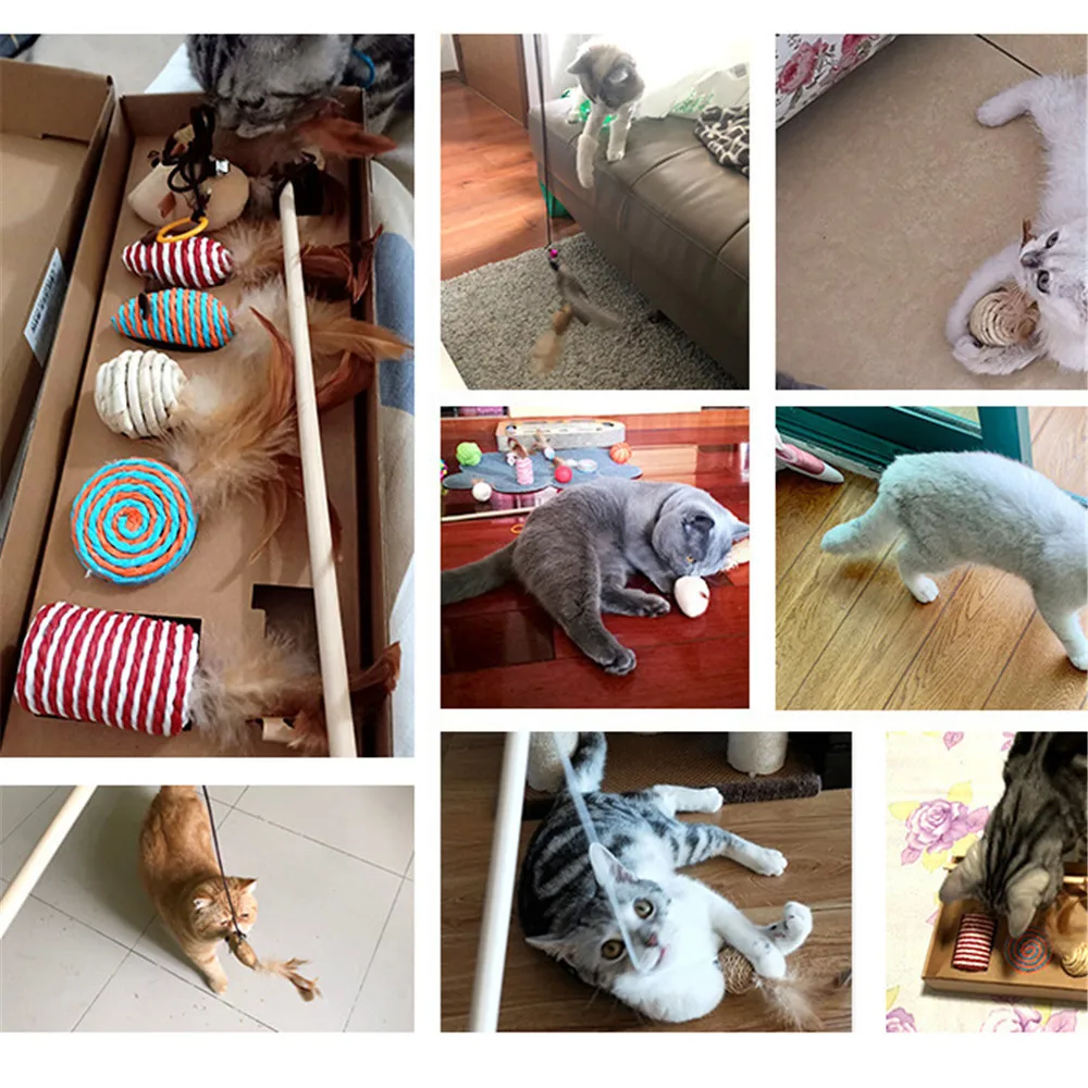 Забавная игрушка для кошек 7 шт. прекрасная тренировочная интерактивная